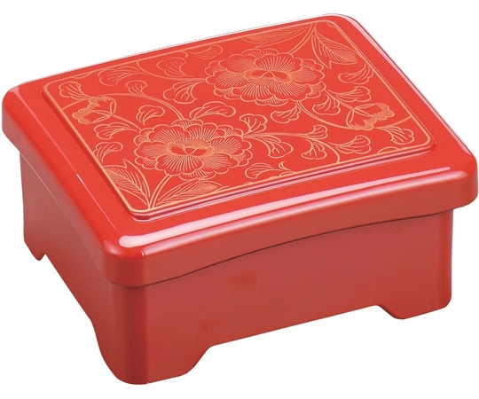 福井クラフト 耐熱福丸丼重 /内隅丸深柿朱金牡丹内朱(蓋親) 45151920 1個（ご注文単位1個）【直送品】