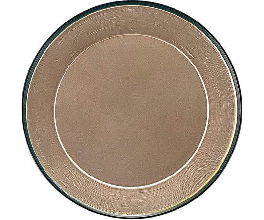 福井クラフト 耐熱25cm 丸渕刷毛目盛皿 ブロンズメタル渕黒裏黒塗 51361540 1個（ご注文単位1個）【直送品】