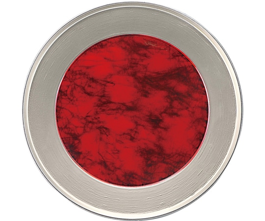 福井クラフト 耐熱25cm 丸渕刷毛目盛皿 銀内ワイン八雲裏黒塗 51361560 1個（ご注文単位1個）【直送品】