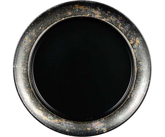福井クラフト 8寸 ツバ付丸盛皿 銀光彩内黒 51037910 1個（ご注文単位1個）【直送品】