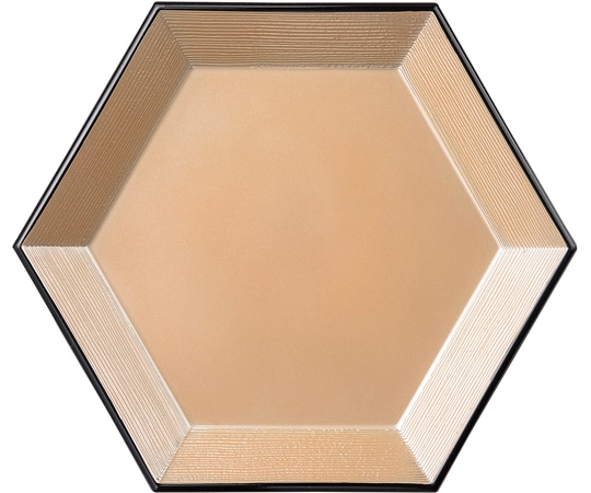 福井クラフト 耐A六角渕ヘギ目皿 銀透き/裏黒 50001180 1個（ご注文単位1個）【直送品】