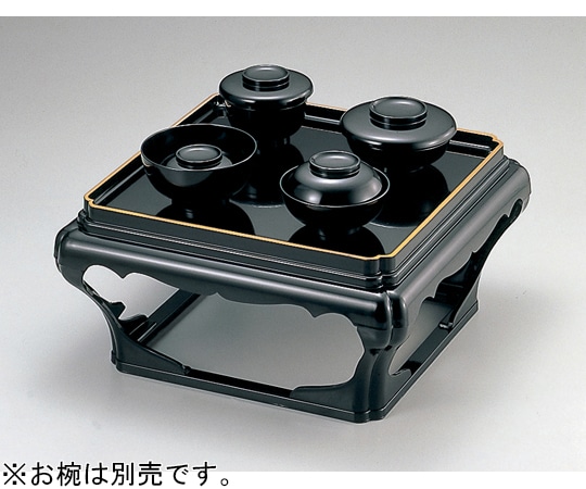 福井クラフト 尺3 殿様仁膳 黒天金(足付 11010170 1個（ご注文単位1個）【直送品】