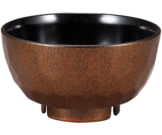 福井クラフト 耐熱ピース亀甲汁椀 梨地内黒 30044280 1個（ご注文単位1個）【直送品】