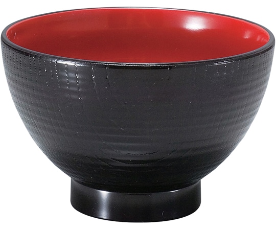福井クラフト 4.0乱筋木目汁椀 黒内朱天黒 33023390 1個（ご注文単位1個）【直送品】