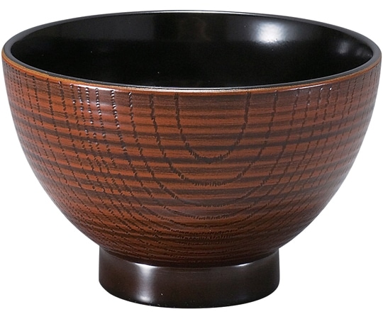 福井クラフト 4.0乱筋木目汁椀 栃内黒 33023410 1個（ご注文単位1個）【直送品】