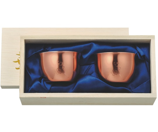 田辺金具 華 ぐいのみ 90ml 花 銅ミラー 桐箱2ヶセット 1セット(2個入)  1セット（ご注文単位1セット）【直送品】