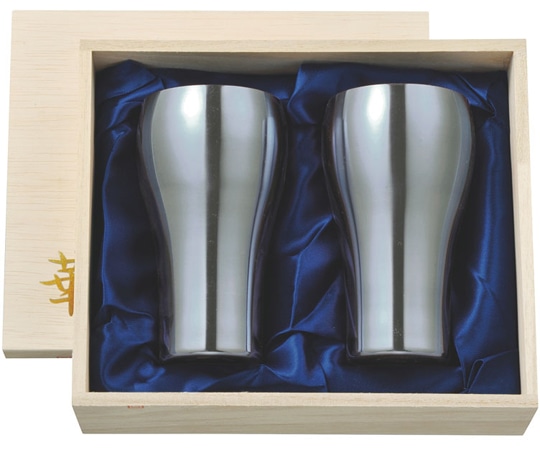 田辺金具 華 タンブラー 300ml 艶消し 桐箱2ヶセット 1セット(2個入)  1セット（ご注文単位1セット）【直送品】