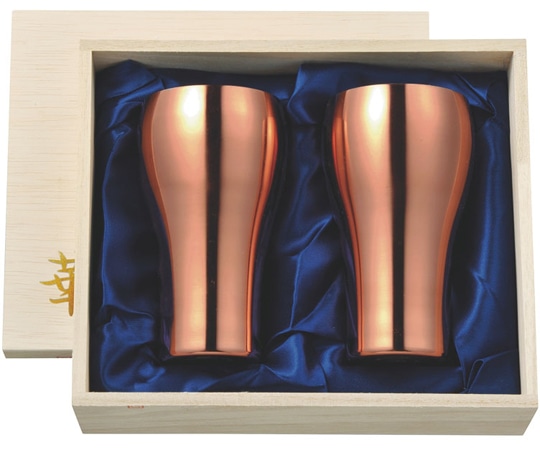 田辺金具 華 タンブラー 300ml 銅ミラー桐箱2ヶセット 1セット(2個入)  1セット（ご注文単位1セット）【直送品】