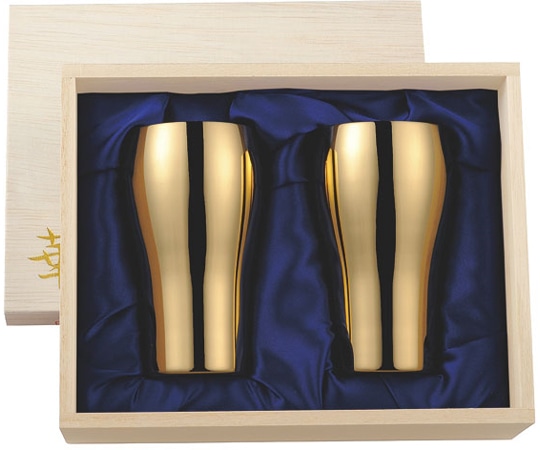 田辺金具 華 タンブラー 200ml 金メッキ桐箱2ヶセット 1セット(2個入)  1セット（ご注文単位1セット）【直送品】