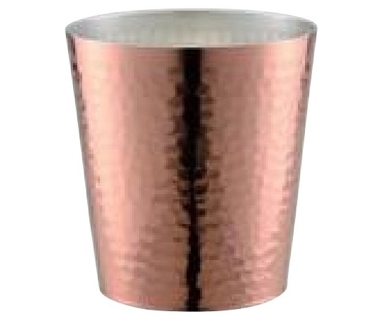 田辺金具 華ロックグラス槌目300ml銅ミラー  1個（ご注文単位1個）【直送品】