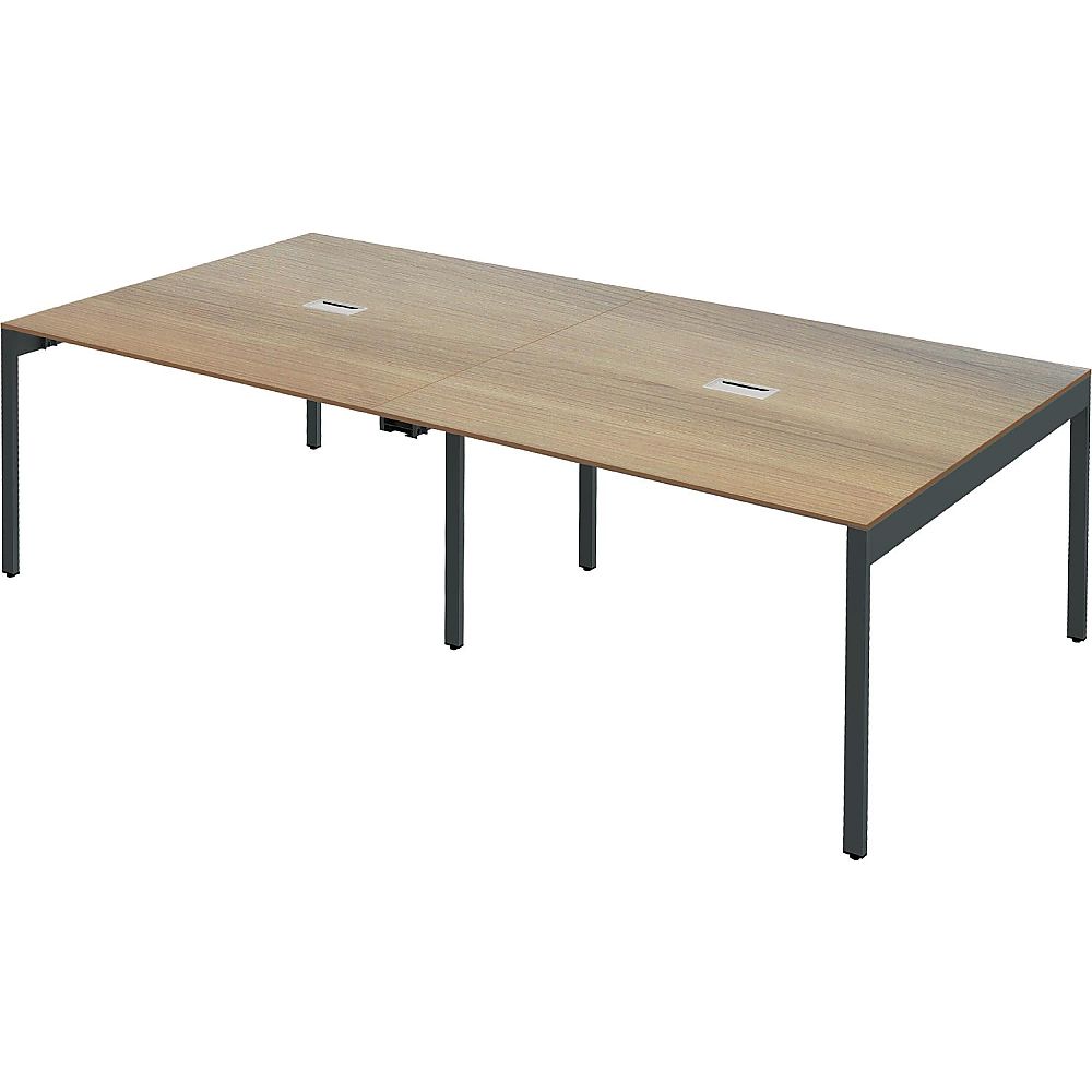 Y2K 配線機能付きスリムフリーアドレスデスク2412 ライトブラウン 1個(ご注文単位1個)【直送品】