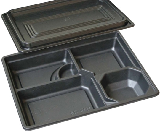 中央化学 仕出弁当 HS仕切-34 黒ME 共蓋付 20枚入 172114 1袋(ご注文単位1袋)【直送品】