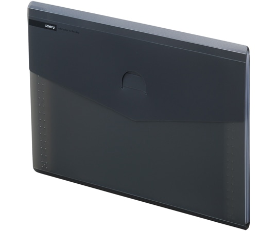 LIHITLAB SOERU スリムドキュメントファイル(ヨコ型)5仕切(6ポケット) ブラック A8700-24 1冊(ご注文単位1冊)【直送品】