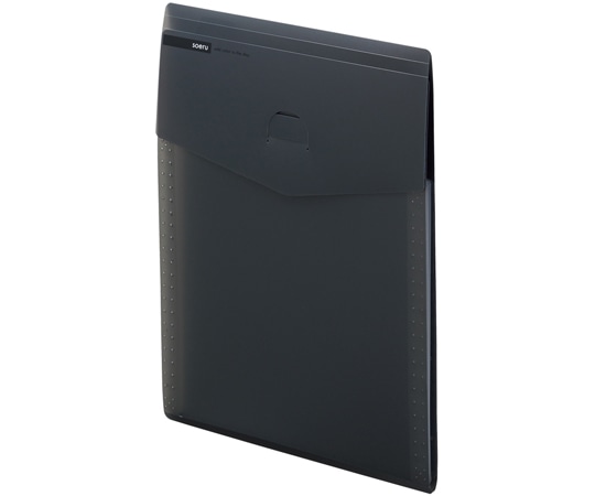 LIHITLAB SOERU スリムドキュメントファイル(タテ型)4仕切(5ポケット) ブラック A8710-24 1冊(ご注文単位1冊)【直送品】