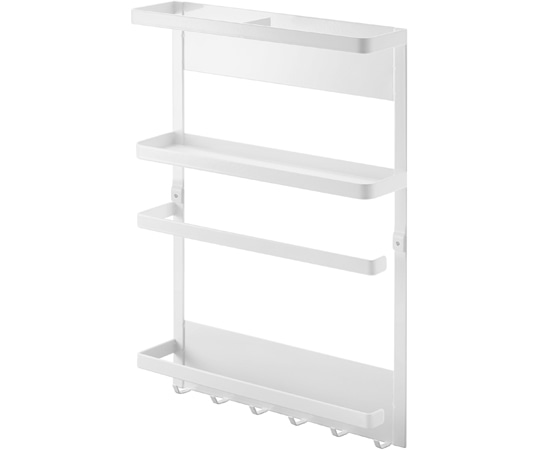 山崎実業 マグネット冷蔵庫サイドラック プレート ホワイト 2907 1個（ご注文単位1個）【直送品】