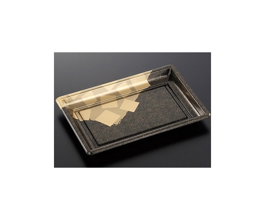 中央化学 刺身・鮮魚容器 DX角皿 特2 金砂目-BK 身 25枚入 104331 1袋(ご注文単位1袋)【直送品】