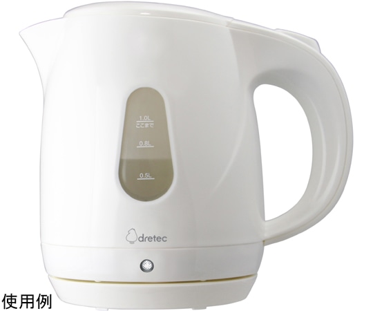 ドリテック 電気ケトル｢プロム｣｣ 1.0L ホワイト PO-160WT 1台（ご注文単位1台）【直送品】