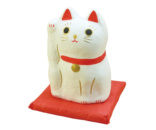 ヤマコー はりこーシカ 招き猫 白 1セット(5個入) 89597 1セット（ご注文単位1セット）【直送品】