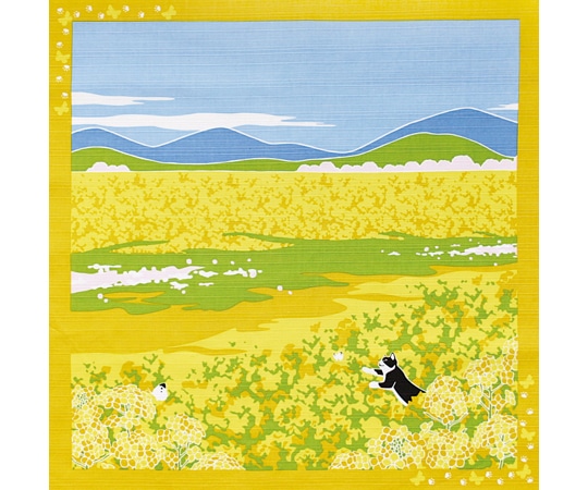 ヤマコー たまのお散歩 小風呂敷 菜の花 88587 1枚（ご注文単位1枚）【直送品】