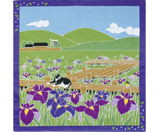 ヤマコー たまのお散歩 小風呂敷 花菖蒲 88589 1枚（ご注文単位1枚）【直送品】