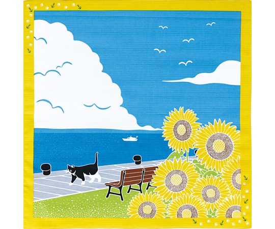 ヤマコー たまのお散歩 小風呂敷 向日葵 88592 1枚（ご注文単位1枚）【直送品】