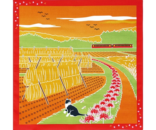 ヤマコー たまのお散歩 小風呂敷 彼岸花 88594 1枚（ご注文単位1枚）【直送品】