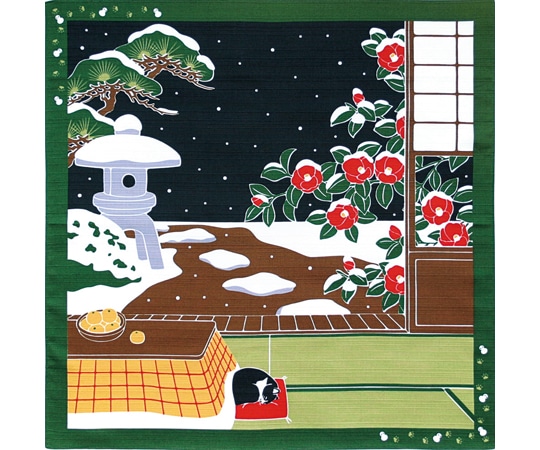 ヤマコー たまのお散歩 小風呂敷 椿 88596 1枚（ご注文単位1枚）【直送品】