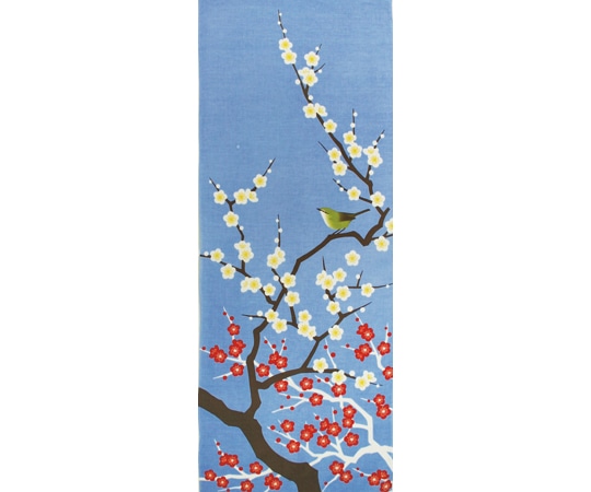 ヤマコー 四季彩布 てぬぐい 梅と鶯 87547 1枚（ご注文単位1枚）【直送品】