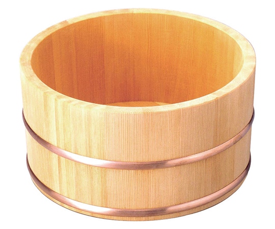 ヤマコー さわら 湯桶(銅タガ/丸型) 82674 1個（ご注文単位1個）【直送品】