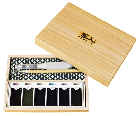 ヤマコー 写人 墨絵スケッチセット桐 箱入り 79287 1セット（ご注文単位1セット）【直送品】