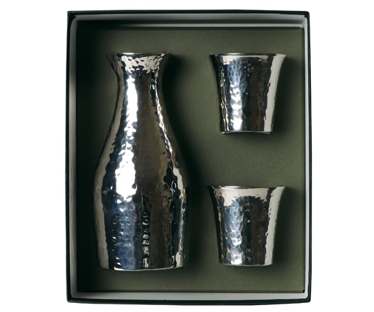 ヤマコー 匠の槌目ステンレス酒器 3点セット 78278 1セット(ご注文単位1セット)【直送品】