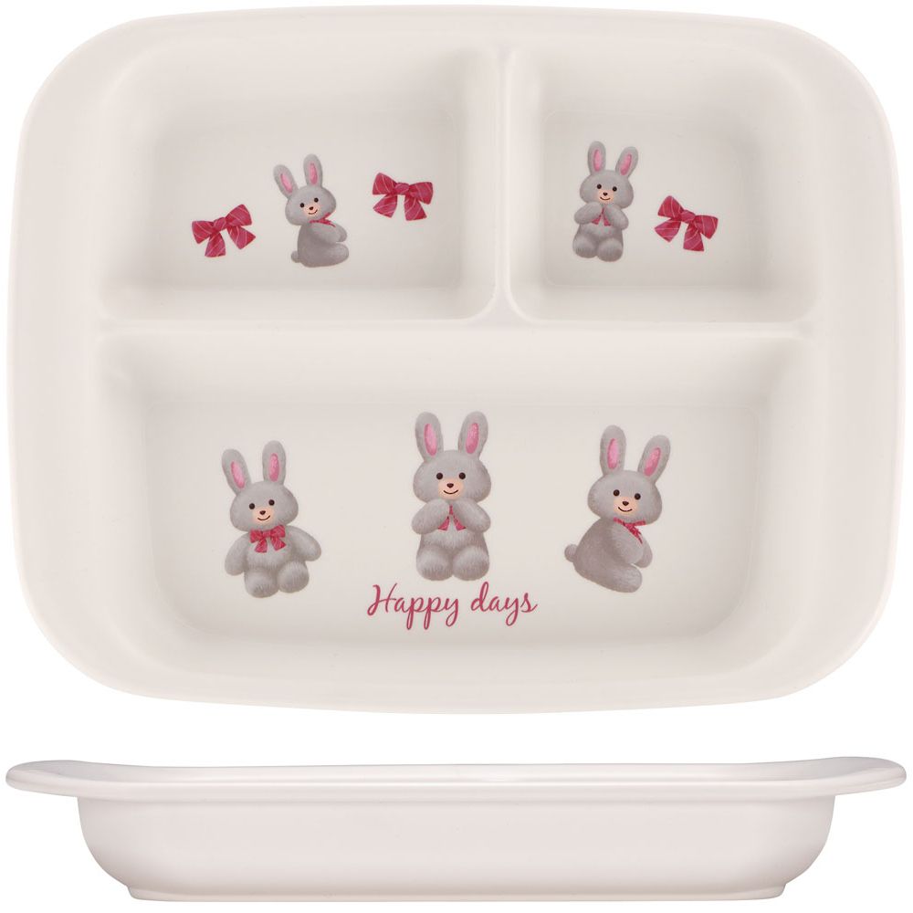 スケーター ベビー用PP製ランチプレート ぬいぐるみ うさぎ XP7AG 1個（ご注文単位1個）【直送品】