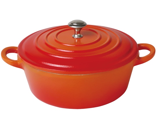 ヤマコー 健康料理鍋 丸型 オレンジ 78337 1個(ご注文単位1個)【直送品】