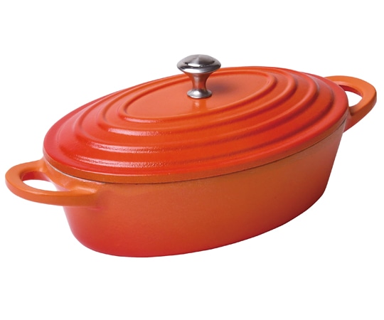 ヤマコー 健康料理鍋 オーバル オレンジ 78335 1個(ご注文単位1個)【直送品】