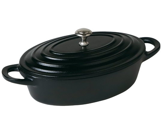 ヤマコー 健康料理鍋 オーバル ブラック 78336 1個(ご注文単位1個)【直送品】