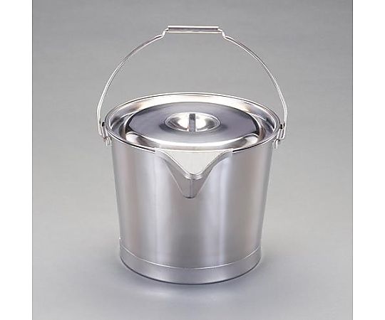 エスコ 20L 口付バケツ・ふた付き(ステンレス製) EA508S-28 1セット(ご注文単位1セット)【直送品】