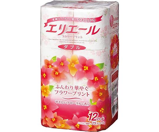 エリエール(大王製紙) エリエールフラワープリント ダブル25m 12個 823297 1パック(ご注文単位1パック)【直送品】