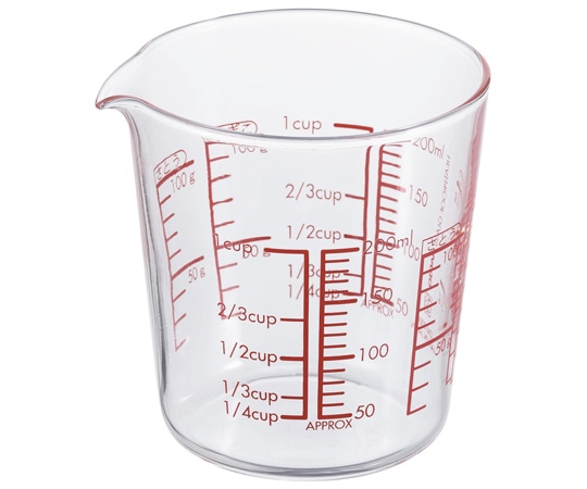 HARIO 耐熱ガラス製メジャーカップ 200mL 36個セット MJC-20-R-BK 1箱（ご注文単位1箱）【直送品】