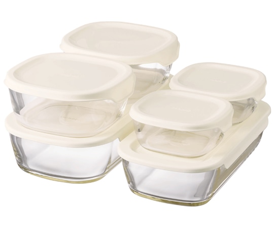 HARIO スタッキング耐熱ガラスコンテナ 6個×4セット KSTL-5004-OW 1箱（ご注文単位1箱）【直送品】