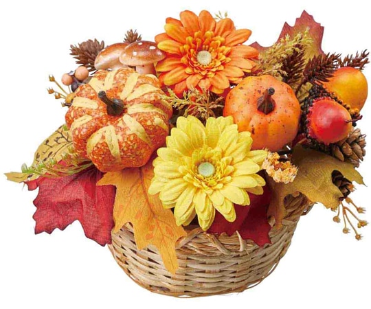 アズワン パンプキン秋造花かごアレンジ 37-1-2-1 1個(ご注文単位1個)【直送品】