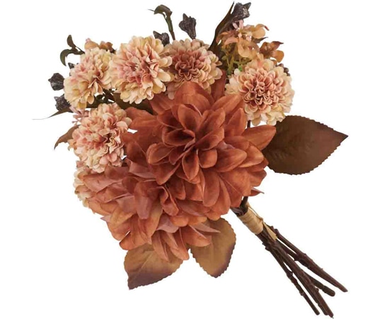 アズワン フォンタナダリア造花ブーケ30cm 秋飾り ブラウンベージュ 37-47-2-1 1個(ご注文単位1個)【直送品】