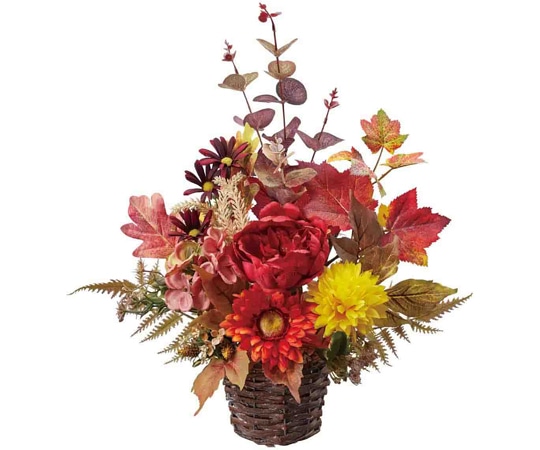 アズワン オータムピオニー秋造花アレンジ 47cm 37-4-2-1 1個（ご注文単位1個）【直送品】