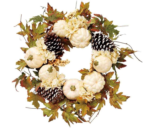 アズワン パンプキンリース 直径50cm 秋ハロウィン ホワイト 37-11-1-2 1個（ご注文単位1個）【直送品】