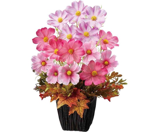 アズワン コスモス盛カゴ造花アレンジ 高さ34cm 秋飾り 37-12-11-1 1個（ご注文単位1個）【直送品】