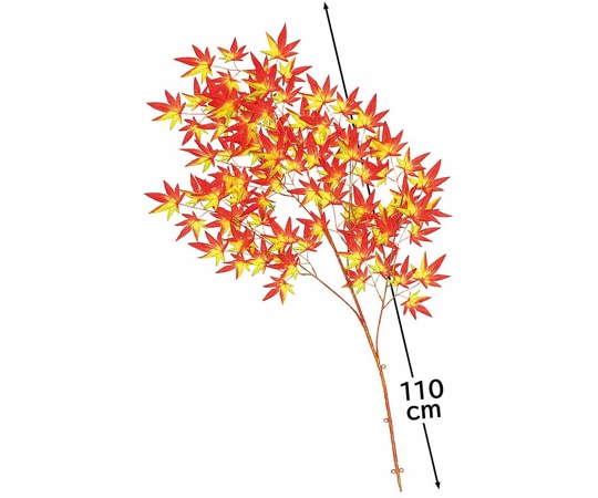 アズワン 紅葉造花大枝 110cm 秋飾り オレンジ 3本 37-14-1-1 1セット（ご注文単位1セット）【直送品】