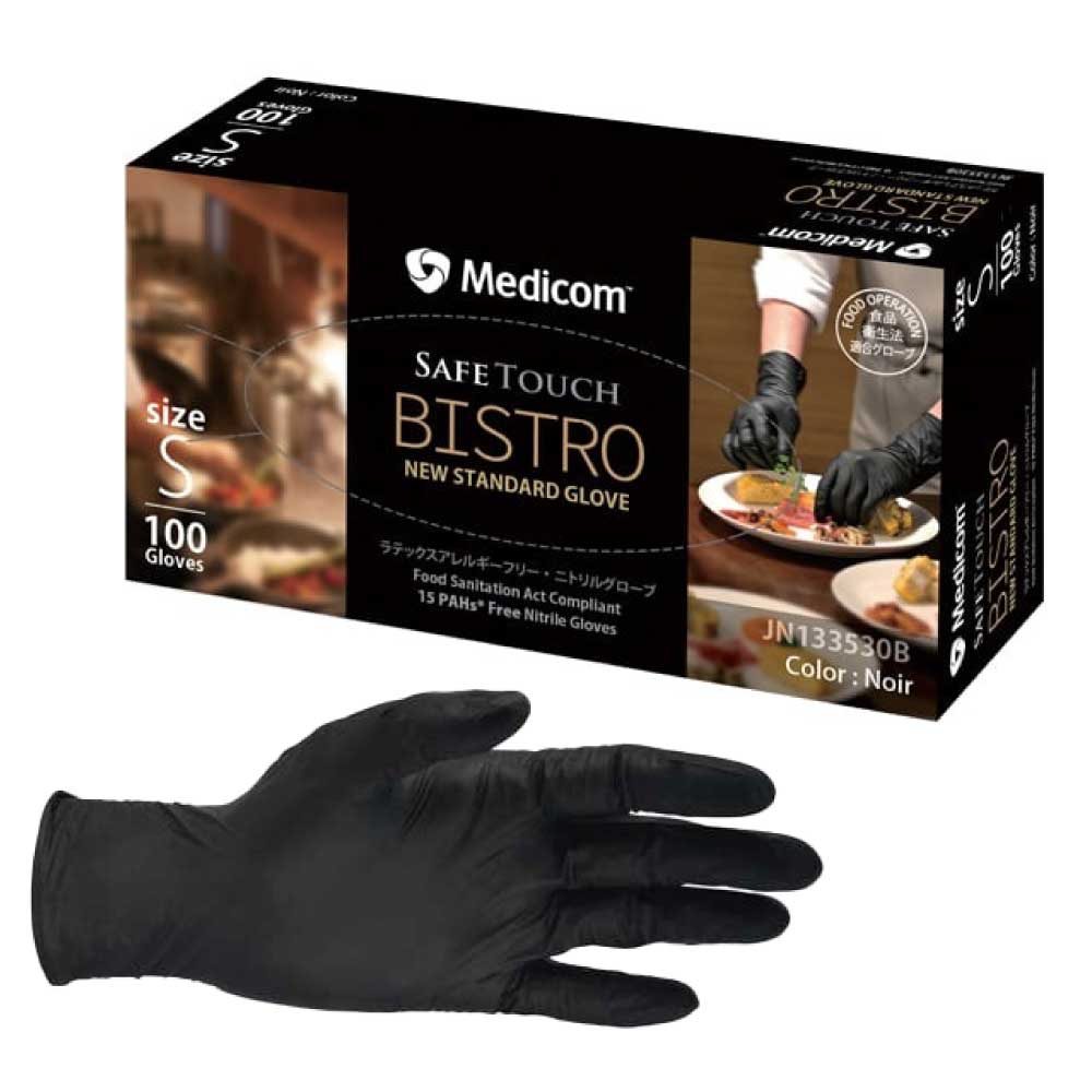 ARメディコム・インク・アジアリミテッド(メディコムジャパン) セーフタッチビストロ ノアール S  1箱(100枚入) JN133530B 1箱(ご注文単位1箱)【直送品】