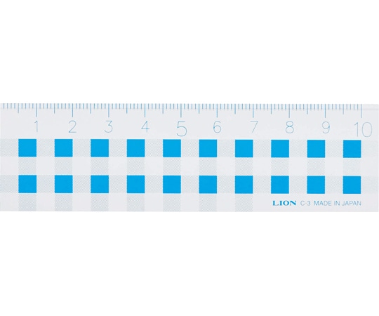 ライオン事務器 ギンガムチェック定規 ブルー(B) C-3 1本(ご注文単位1本)【直送品】