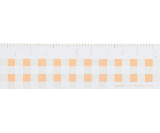 ライオン事務器 ギンガムチェック定規 オレンジ(D) C-3 1本(ご注文単位1本)【直送品】