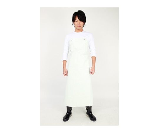 丸十コーポレーション ワンタッチ胸付前掛 ホワイト M 08006180-1 1枚（ご注文単位1枚）【直送品】