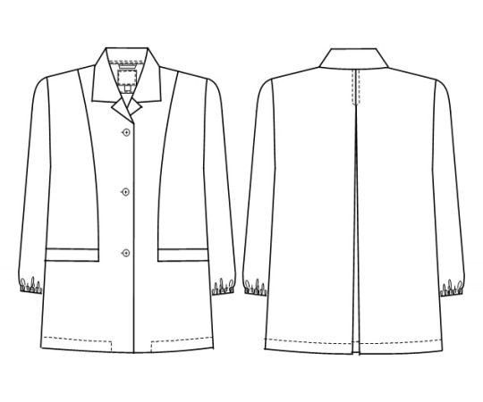 ナガイレーベン 女子食品衣長袖 M NP430 1枚（ご注文単位1枚）【直送品】